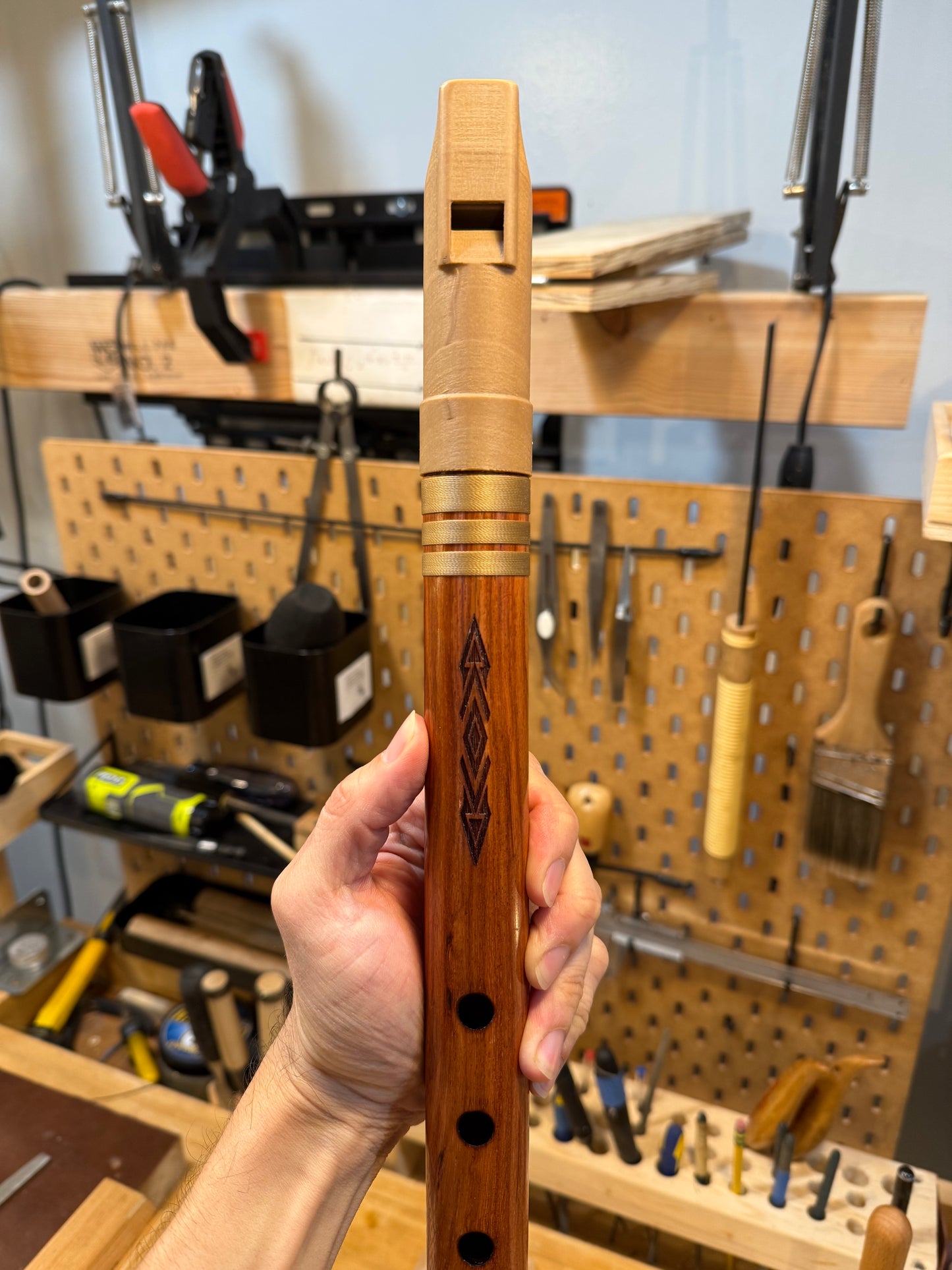 Hybrid Flute - Andean Low Whistle inspired (E 440 Hz) - Premium Hardwood