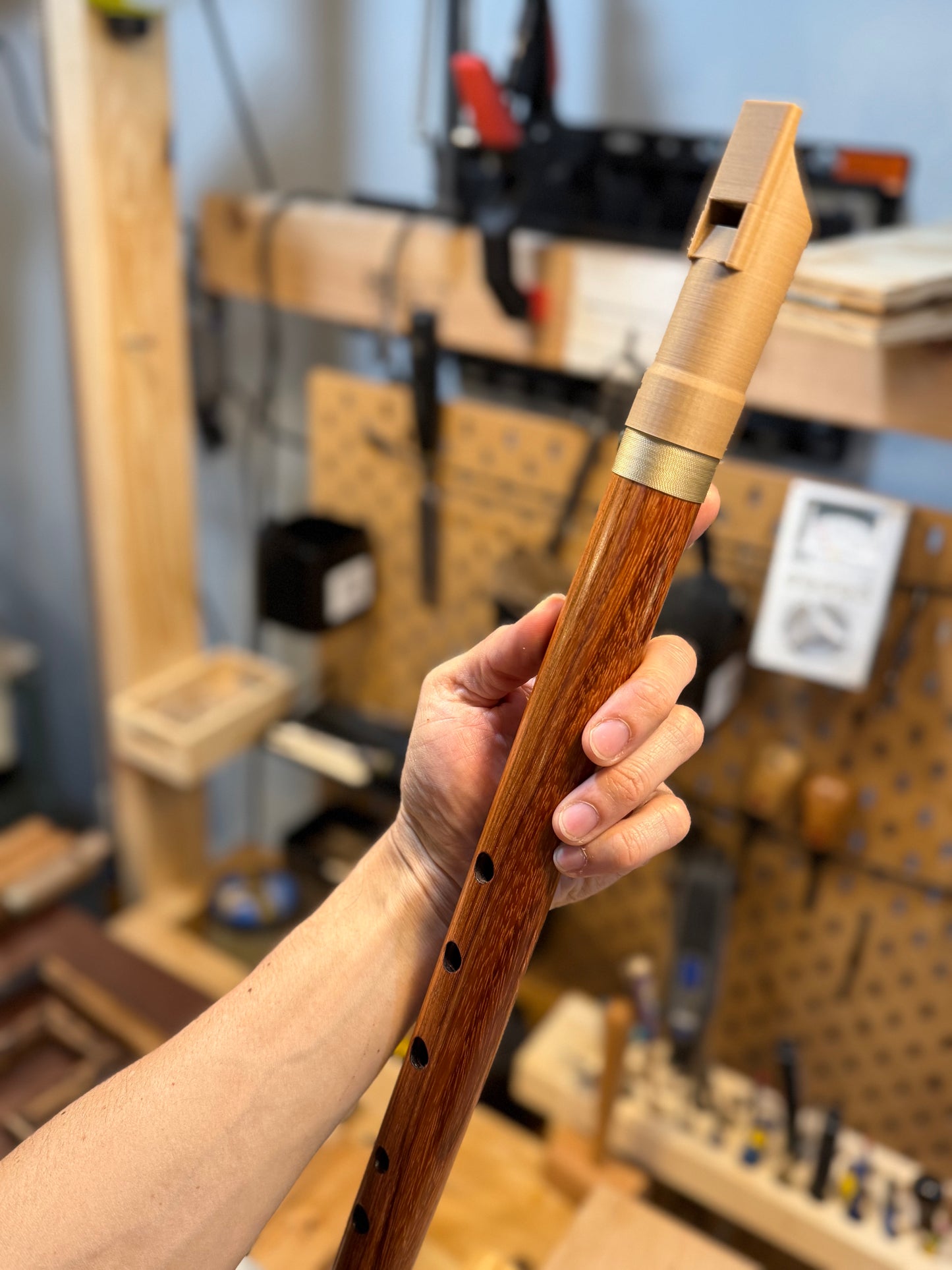 Hybrid Flute - Andean Low Whistle inspired (E 440 Hz) - Hardwood