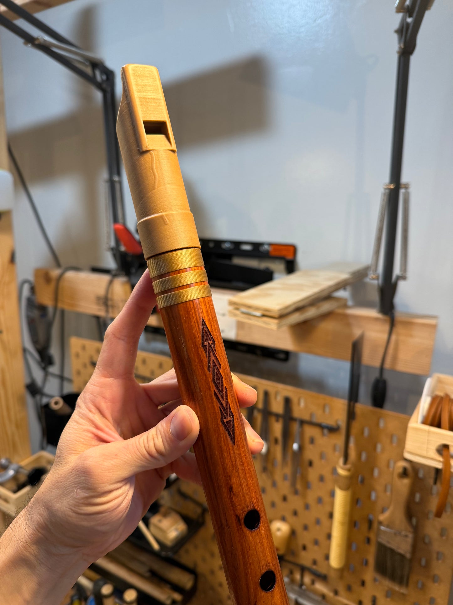 Hybrid Flute - Andean Low Whistle inspired (E 440 Hz) - Premium Hardwood