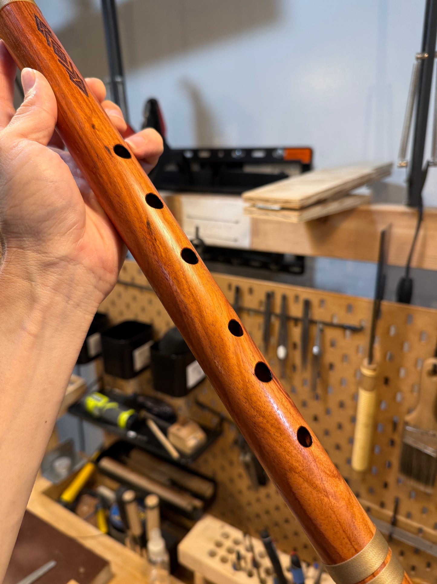 Hybrid Flute - Andean Low Whistle inspired (E 440 Hz) - Premium Hardwood