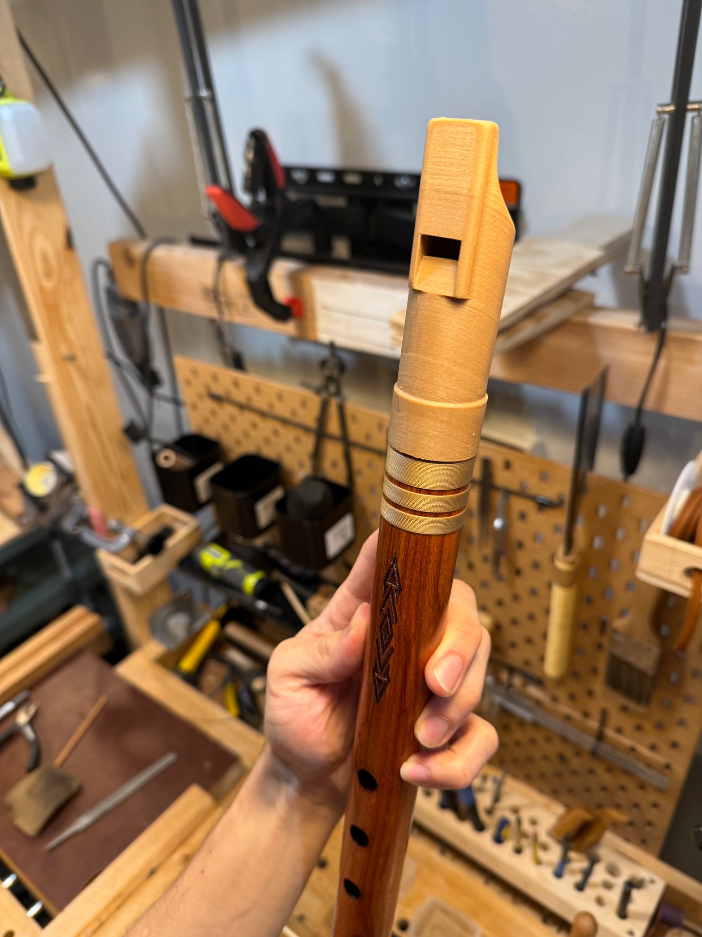 Hybrid Flute - Andean Low Whistle inspired (E 440 Hz) - Premium Hardwood