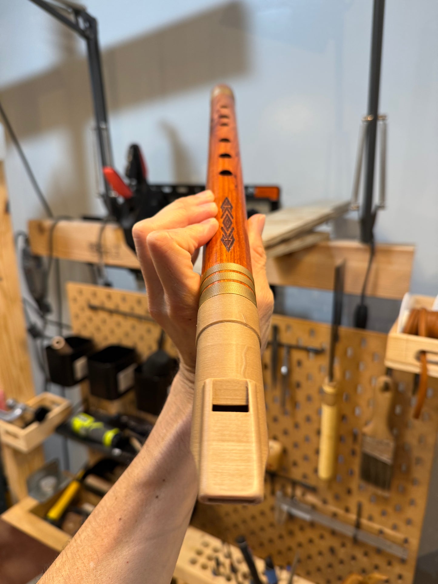 Hybrid Flute - Andean Low Whistle inspired (E 440 Hz) - Premium Hardwood