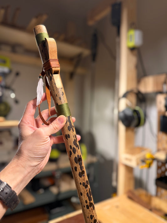 Natural Style - Native American flute (low E 440 Hz ) - green accent